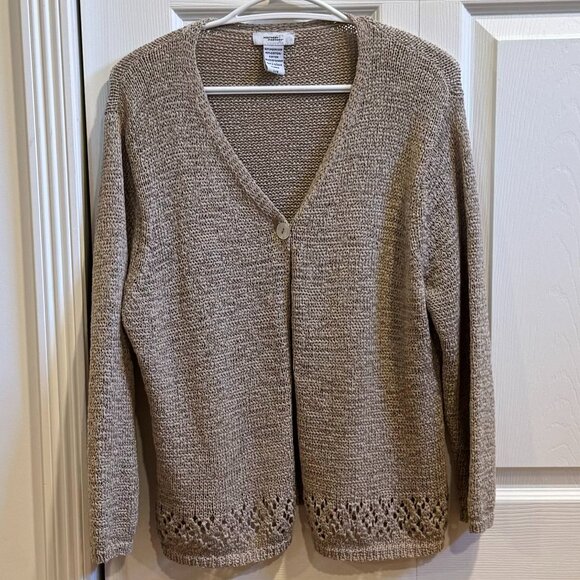 Northern Reflections Beige Cardigan - Women's Large - Picture 1 of 2